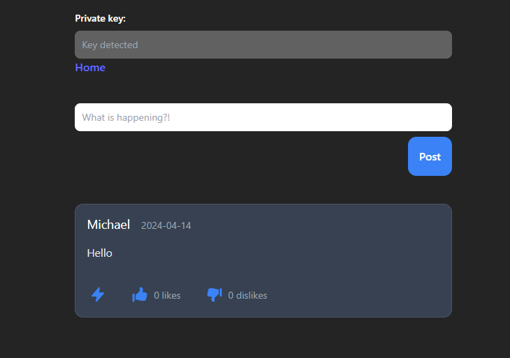 User Interface for like/dislike functionality on our Nostr client